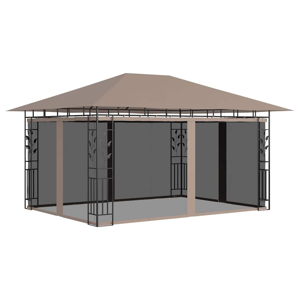 vidaXL Шатра с мрежа против комари 4x3x273 м таупе 180 г/м²