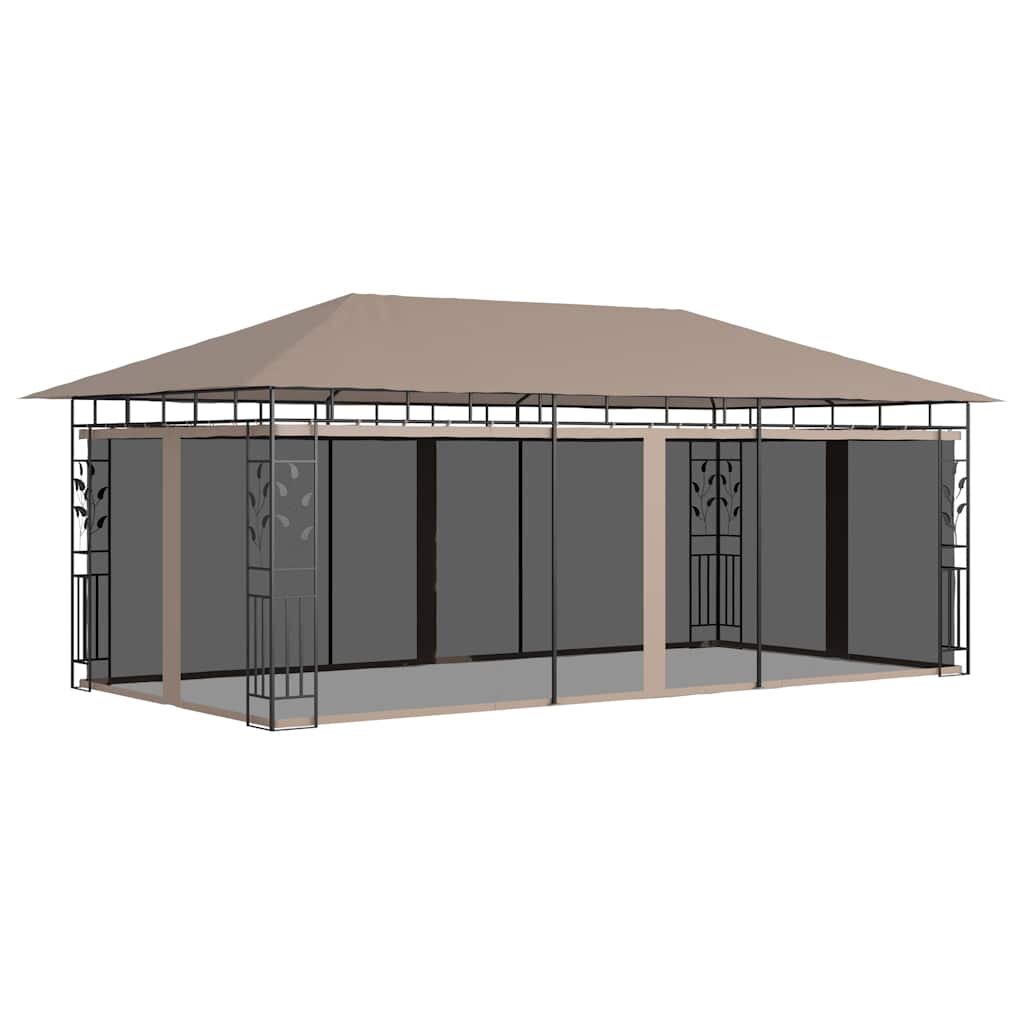 vidaXL Шатра с мрежа против комари 6x3x273 м таупе 180 г/м²