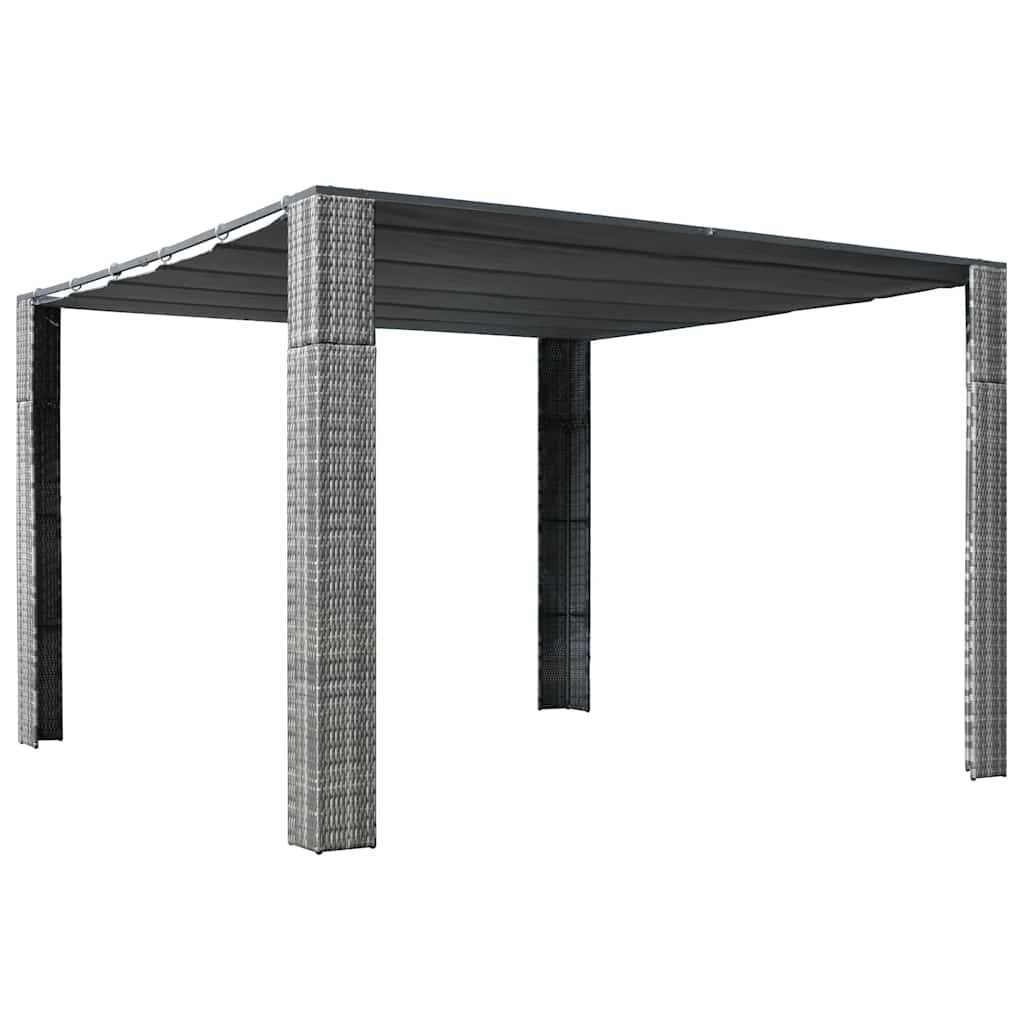 vidaXL Шатра с покрив полиратан 300x300x220 см сиво и антрацит