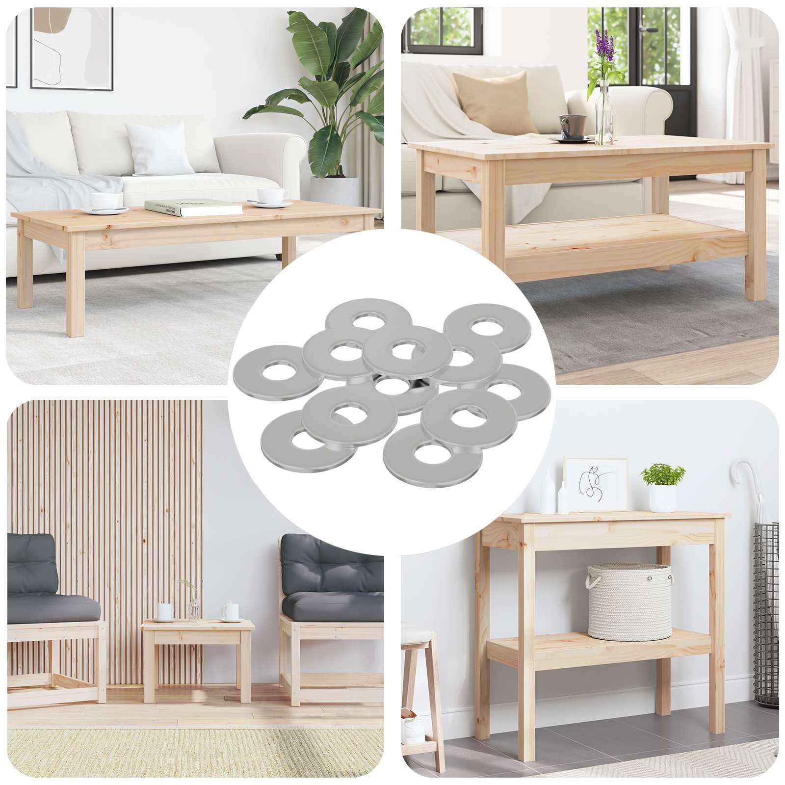 vidaXL Шайби 12 бр. Сребрист 12 x 12 x 12 см Желязо