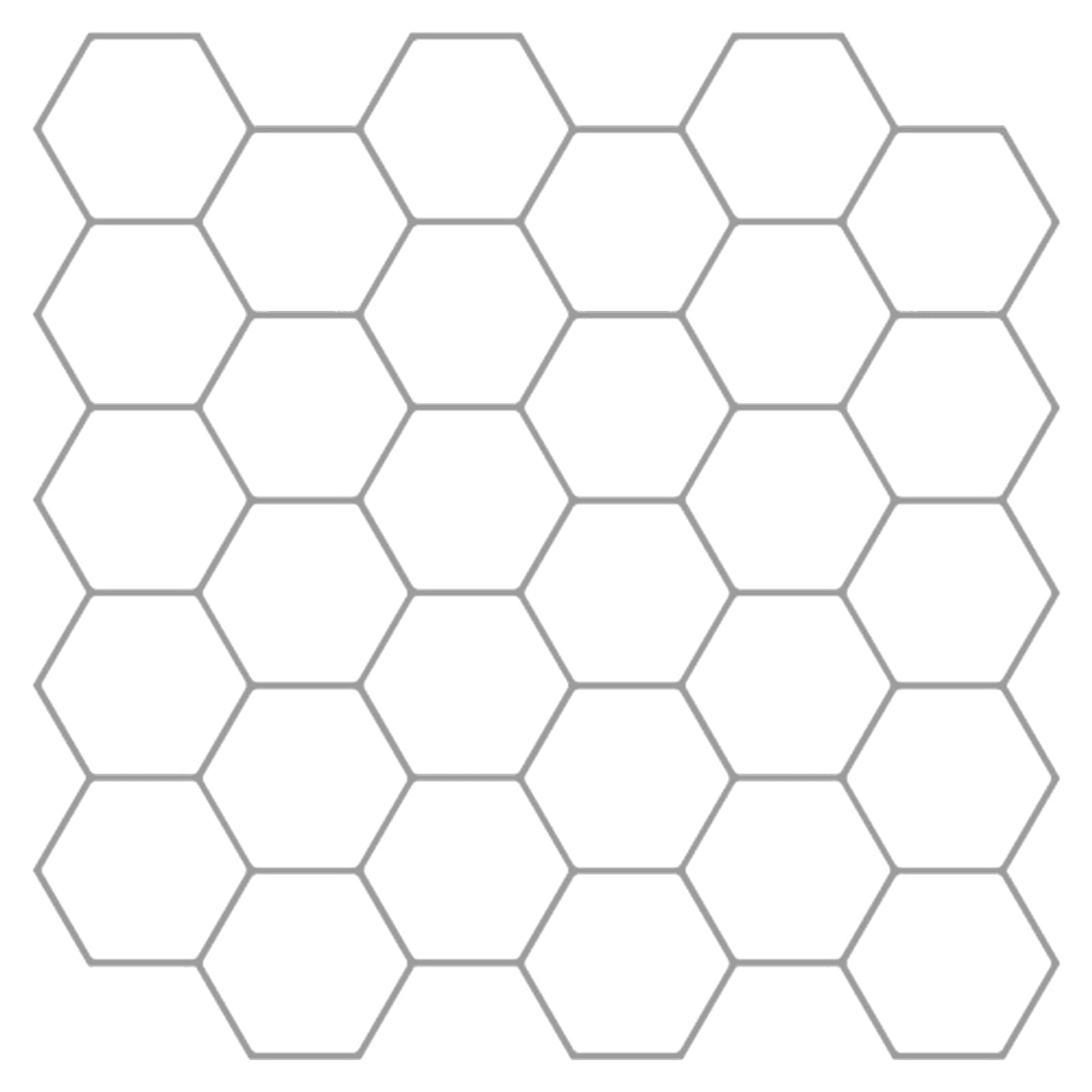 vidaXL Шестоъгълна плочка 10 бр. Бяло сиво 30 x 30 cm Полиуретан и PET
