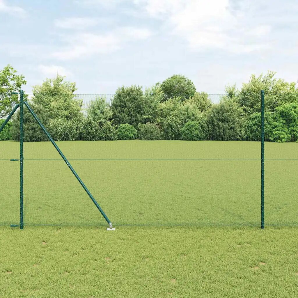 vidaXL Шестоъградно ограждение с кол 50 x 16 m ПВЦ-обработена стомана