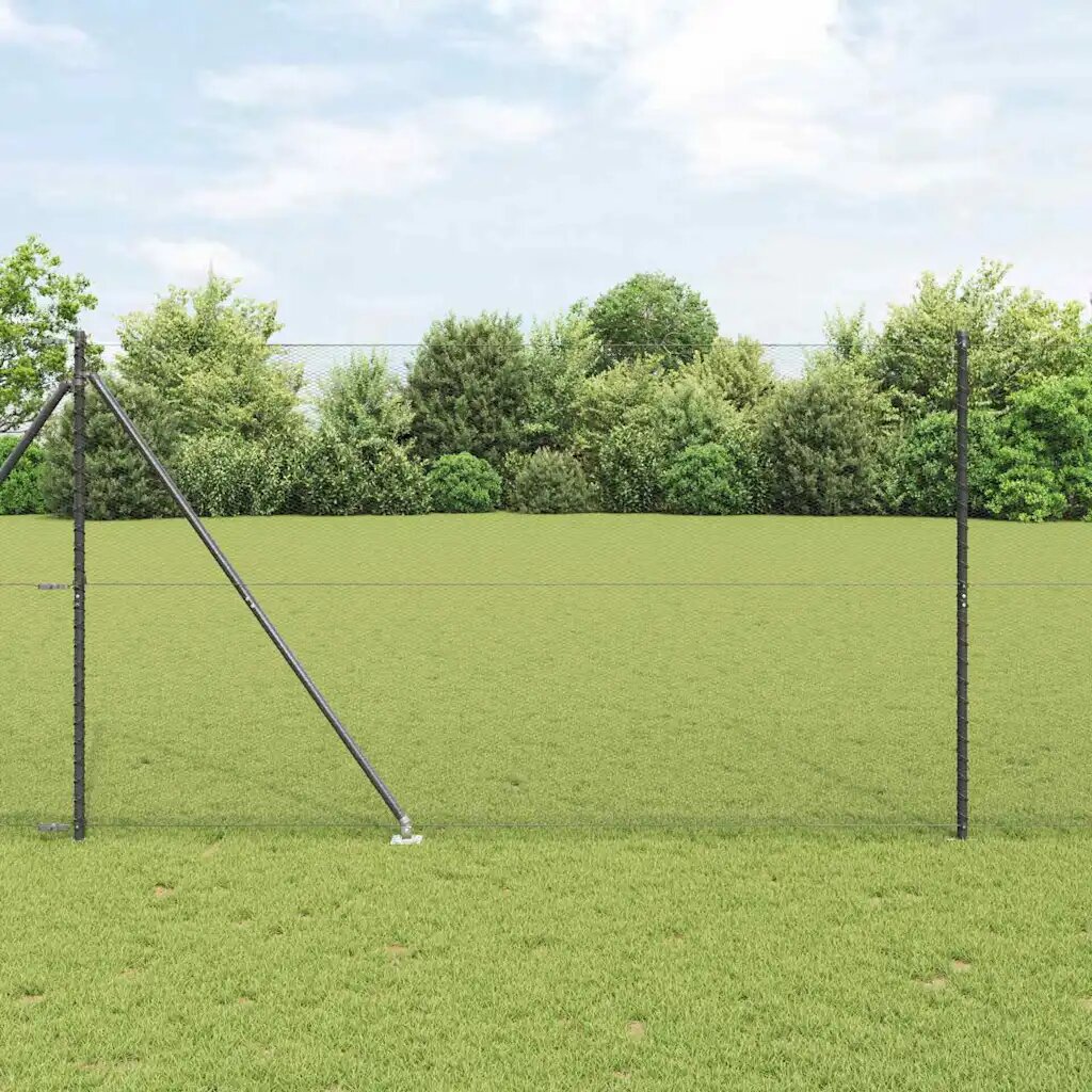 vidaXL Шестоъградно ограждение с кол 50 x 16 m ПВЦ-обработена стомана