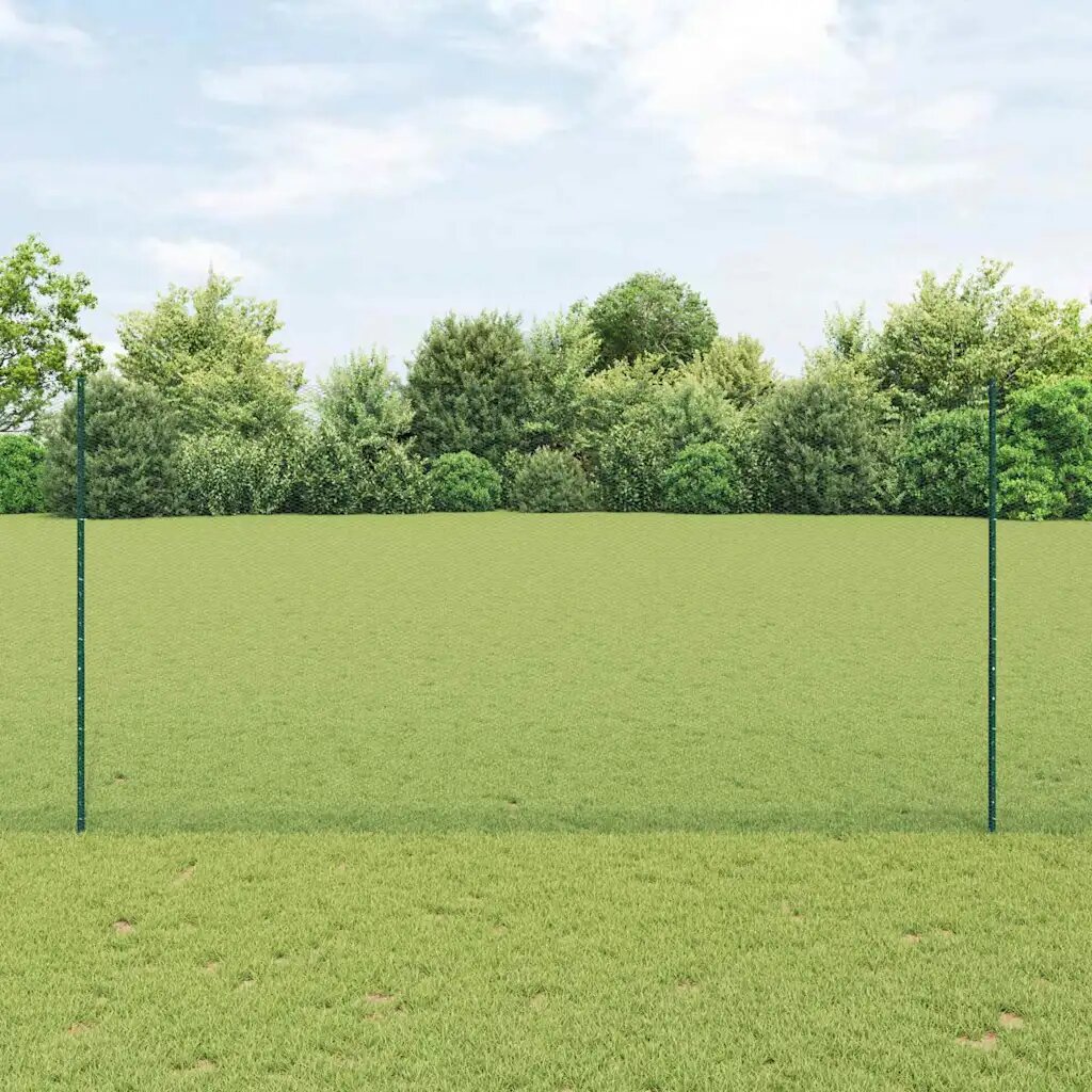vidaXL Шестоъградно ограждение с кол 50 x 16 m ПВЦ-обработена стомана
