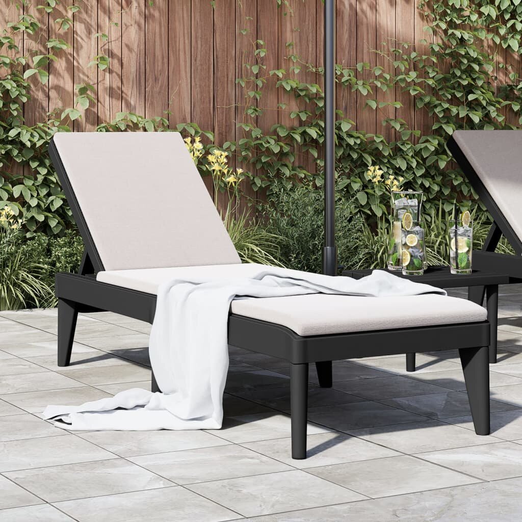 vidaXL Шезлонг антрацит 186x60x29 см PP