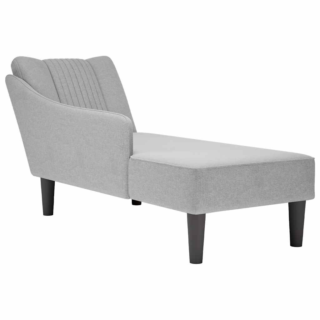 vidaXL Шезлонг с десен подлакътник Cloud Grey Fabric