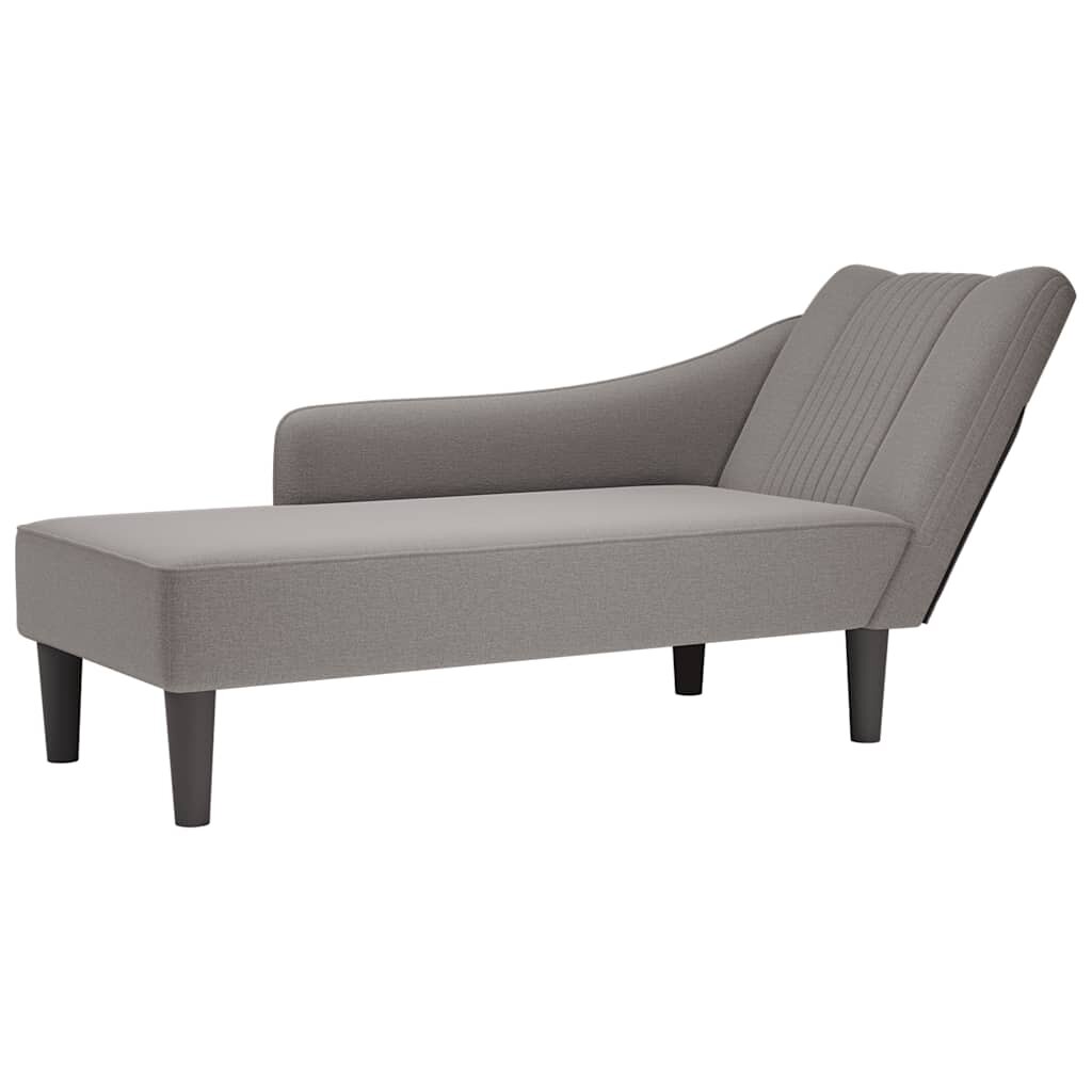 vidaXL Шезлонг с десен подлакътник Taupe Fabric