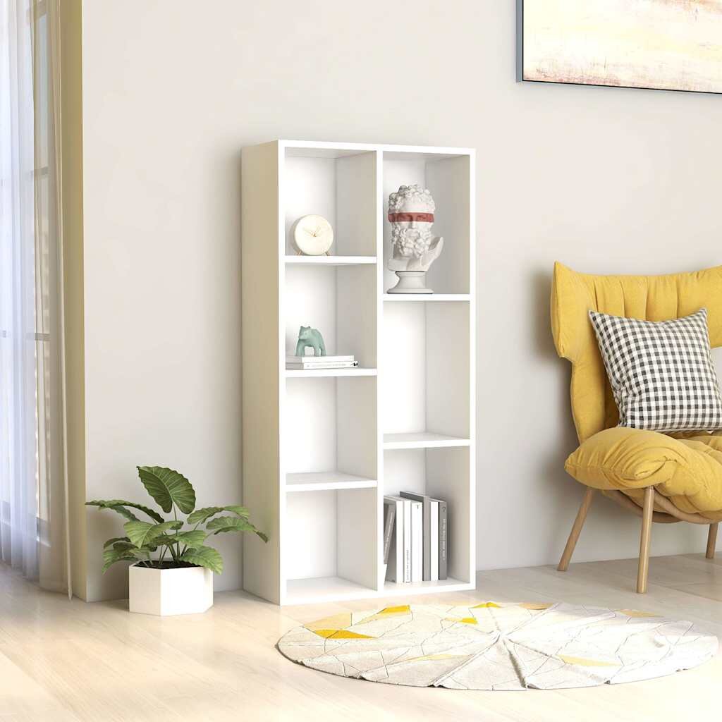 vidaXL Шкаф библиотека бял 50x25x106 см инженерно дърво