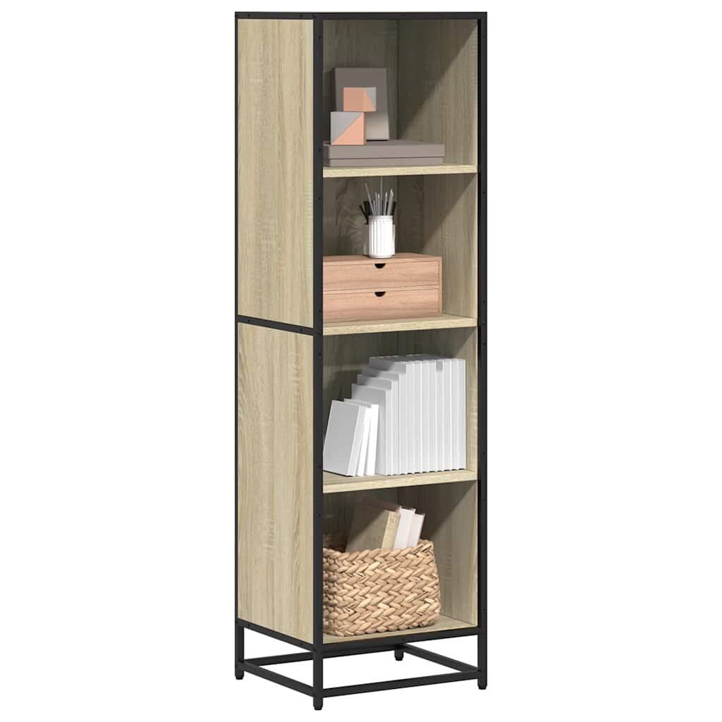 vidaXL Шкаф библиотека дъб сонома 40x35x139 см ПДЧ