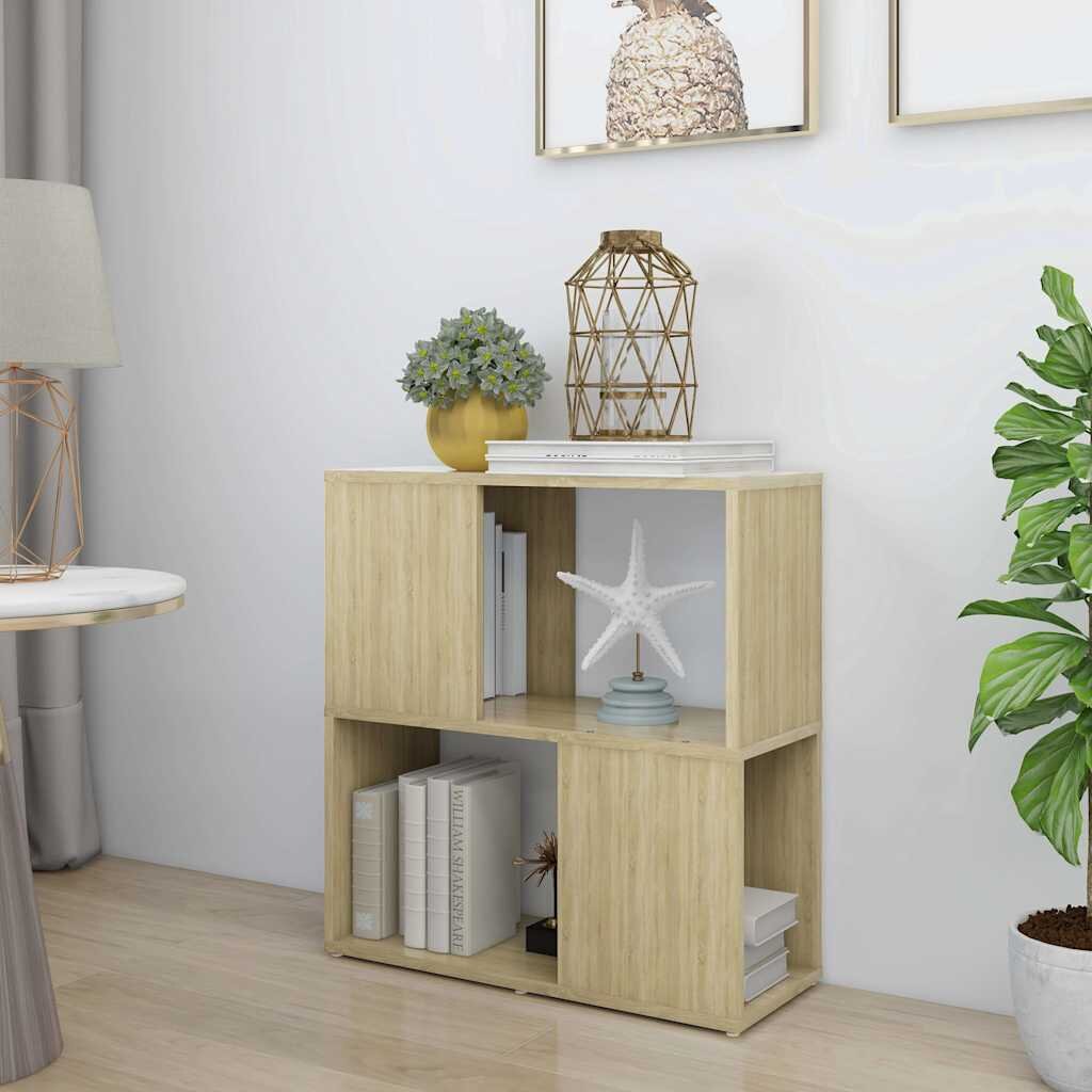vidaXL Шкаф библиотека дъб сонома 60x24x63 см инженерно дърво