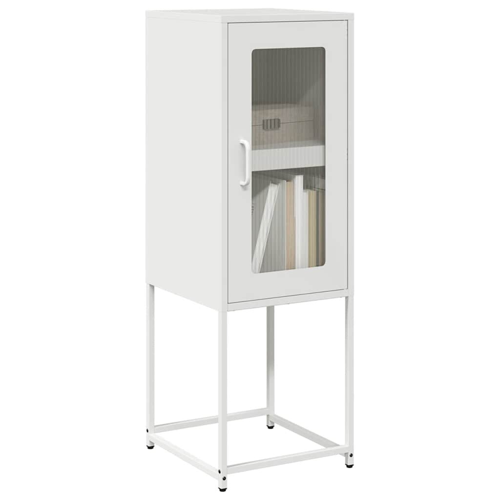 vidaXL Шкаф бял 36x39x107 cm Студено валцувана стомана