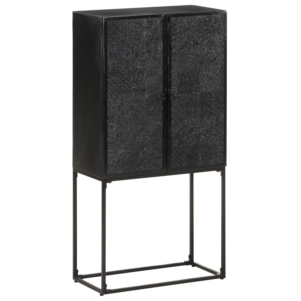 vidaXL Шкаф черен 60x30x120 см акация и мангово дърво масив