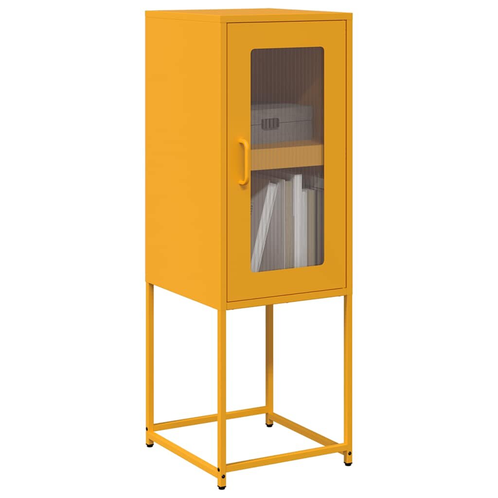 vidaXL Шкаф Горчица Жълто 36x39x107 cm Студено валцувана стомана