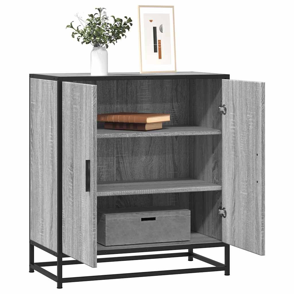 vidaXL Шкаф Grey Sonoma 68x35x76 cm Изработена дървесина и метал