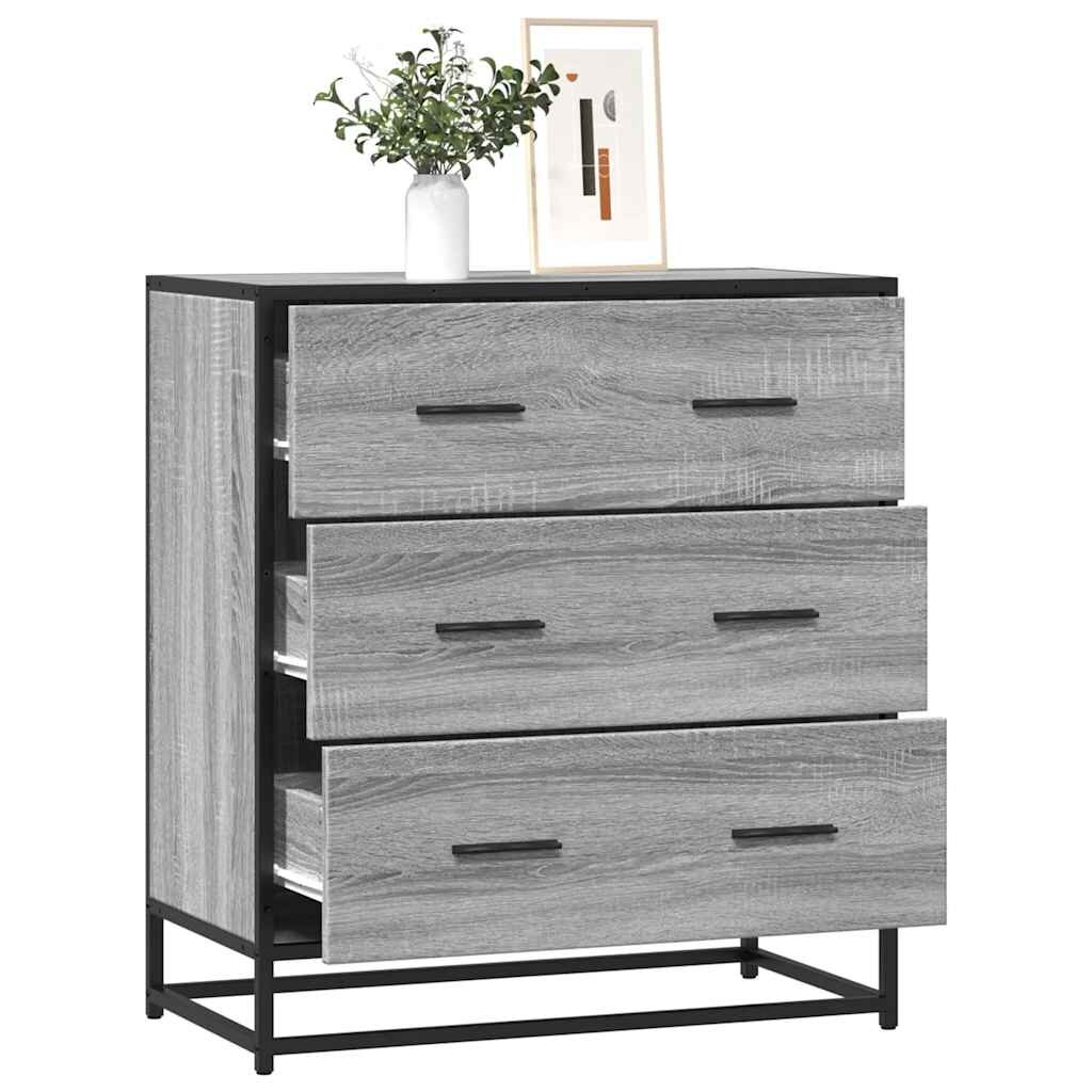 vidaXL Шкаф Grey Sonoma 68x35x76 cm Изработена дървесина и метал