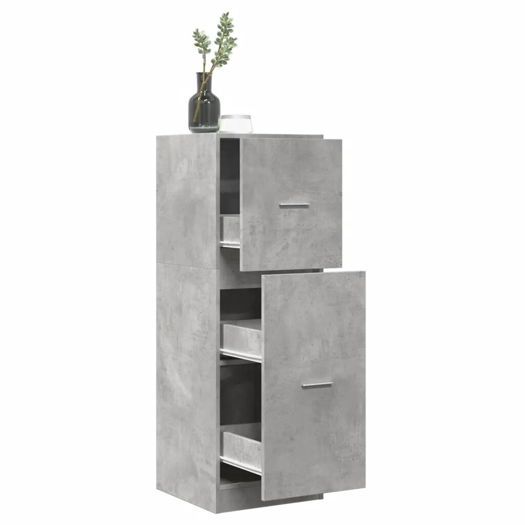 vidaXL Шкаф органайзeр бетонно сив 40x41x118 см инженерно дърво