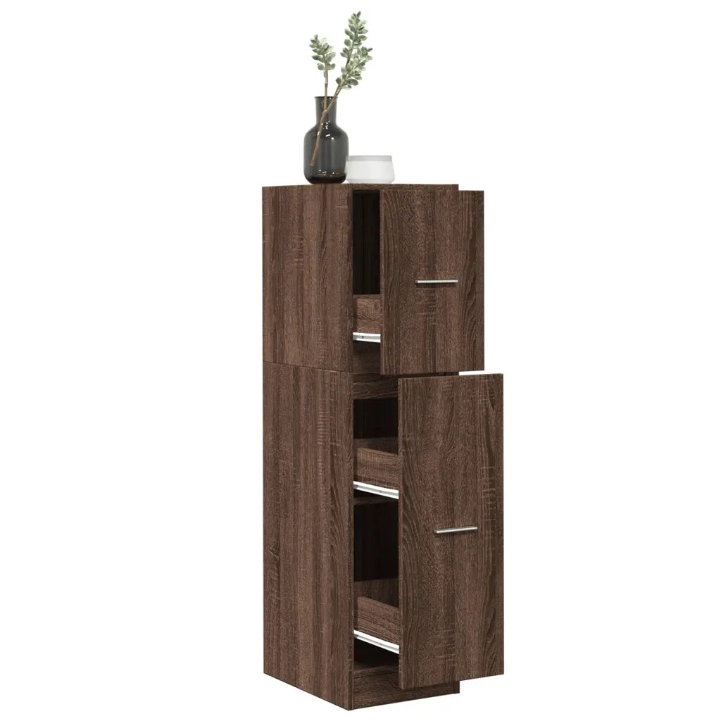 vidaXL Шкаф органайзер кафяв дъб 30x41x118 см инженерно дърво