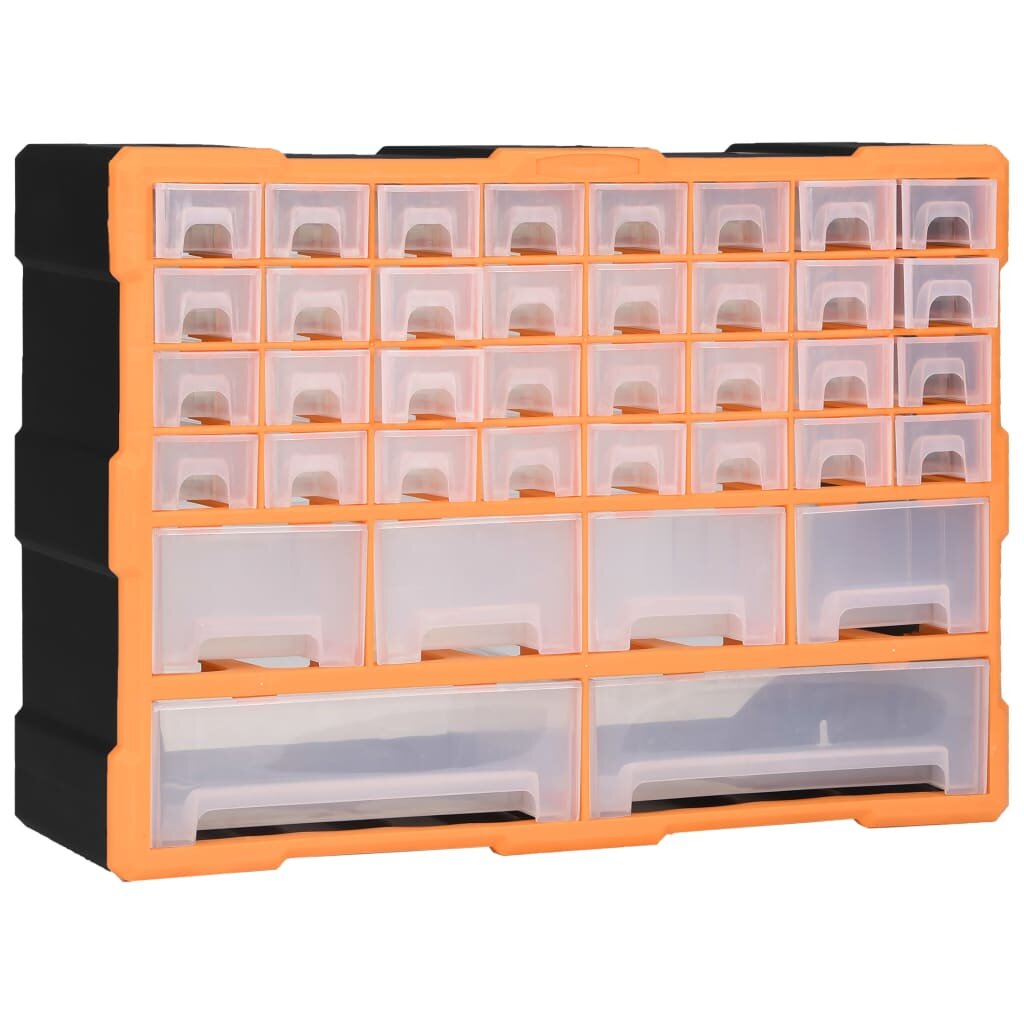 vidaXL Шкаф органайзер с 38 чекмеджета 52x16x375 см