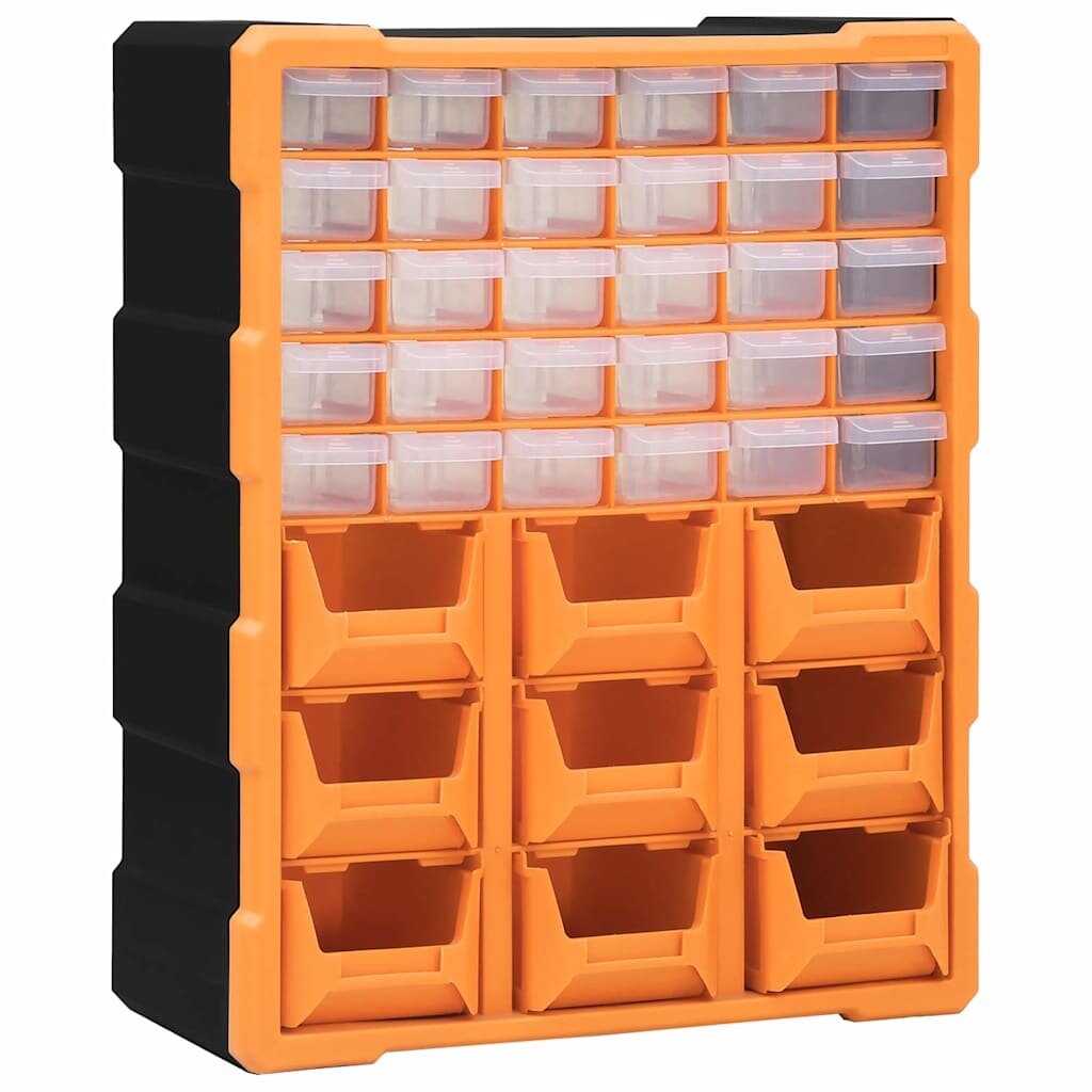 vidaXL Шкаф органайзер с 39 чекмеджета 38x16x47 см