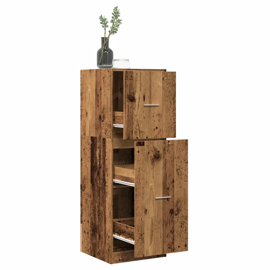 vidaXL Шкаф органайзер старо дърво 40x41x118 см инженерно дърво