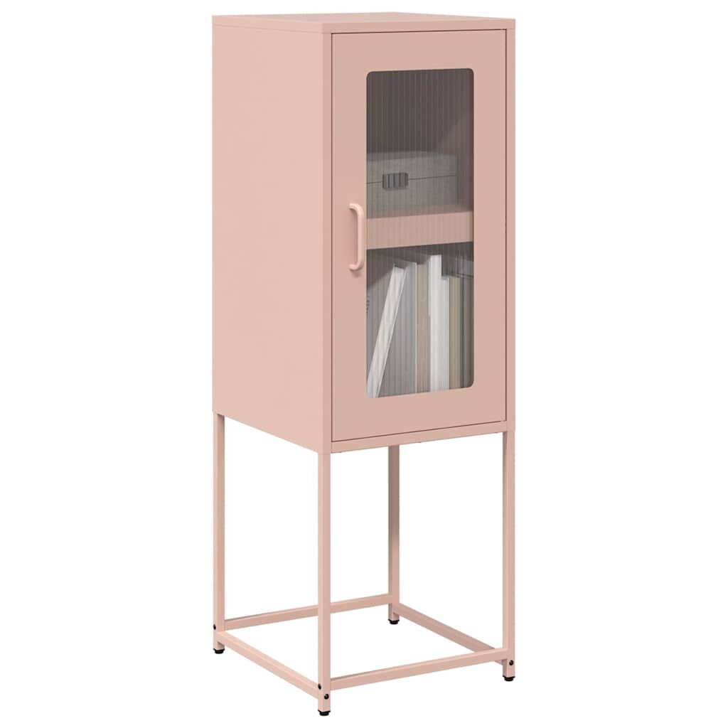 vidaXL Шкаф Pink 36x39x107 cm Студено валцувана стомана