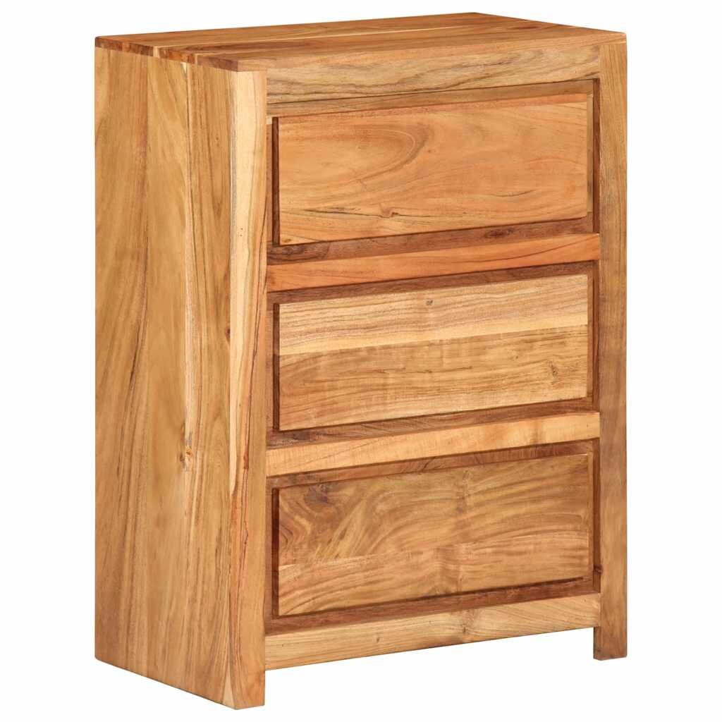 vidaXL Шкаф с чекмеджета 55x33x75 см акациево дърво масив