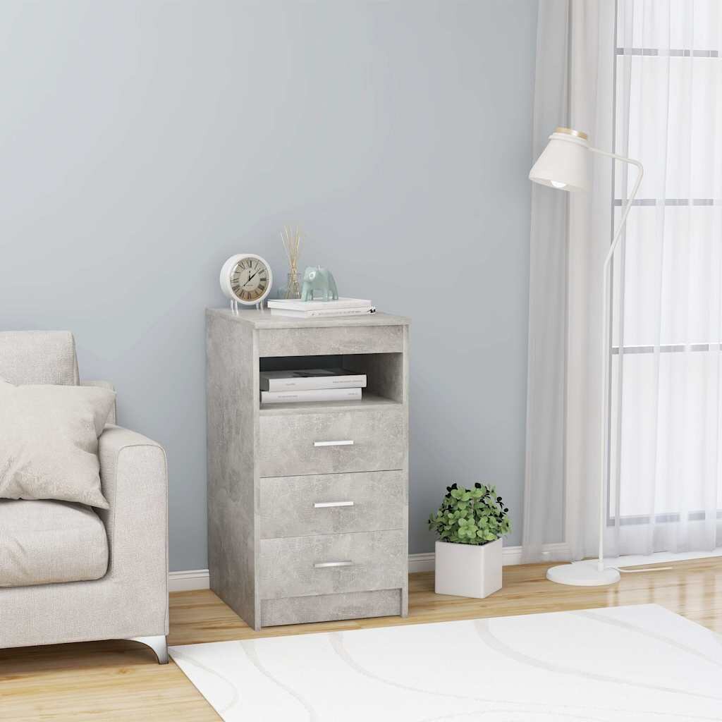 vidaXL Шкаф с чекмеджета бетонно сив 40x50x76 см инженерна дървесина