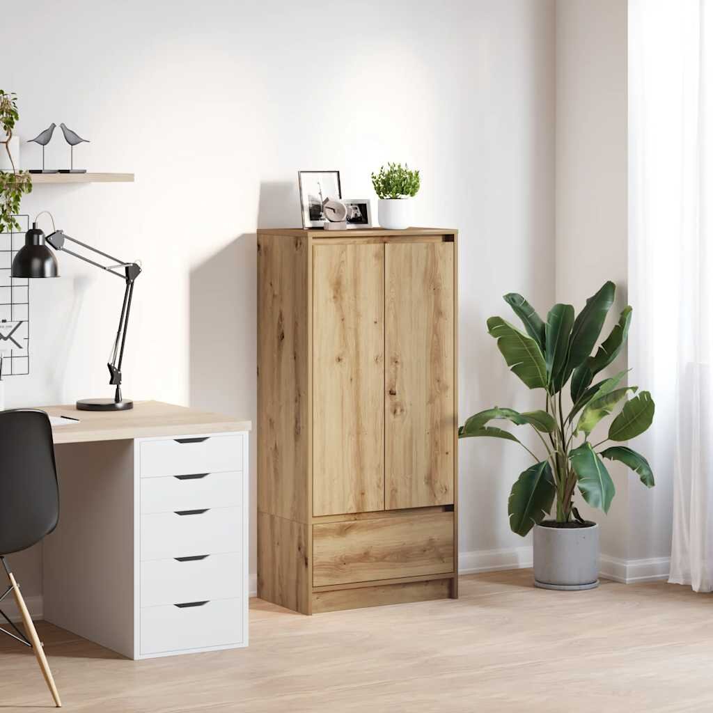 vidaXL Шкаф с чекмеджета дъб артизан 555x34x1195 см инженерно дърво