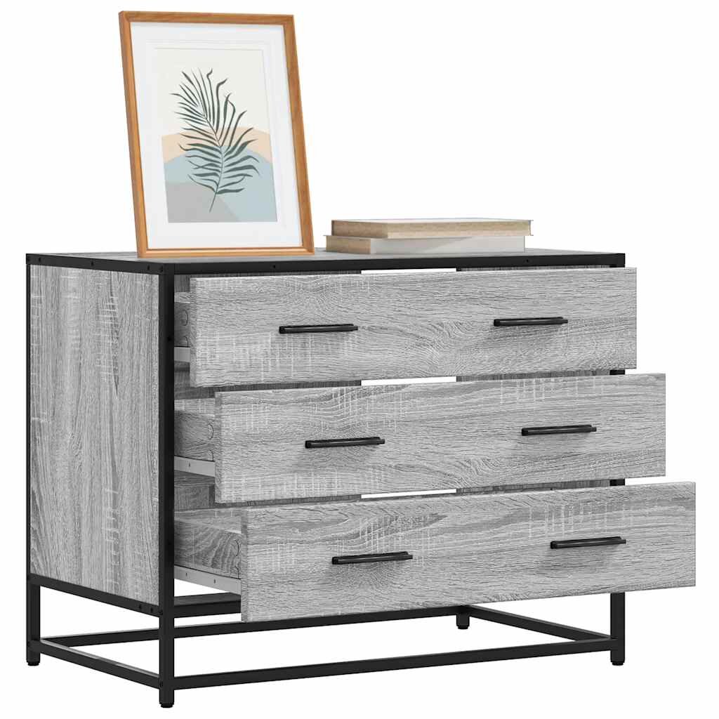 vidaXL Шкаф с чекмеджета Grey Sonoma 70x41x56 cm Инженерна дървесина
