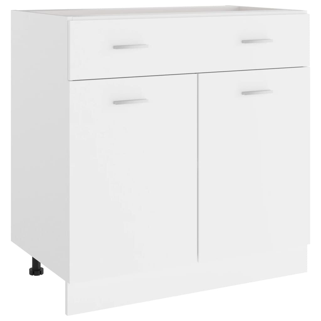 vidaXL Шкаф с чекмеджета "Lyon" бял 80x46x815 см инженерно дърво
