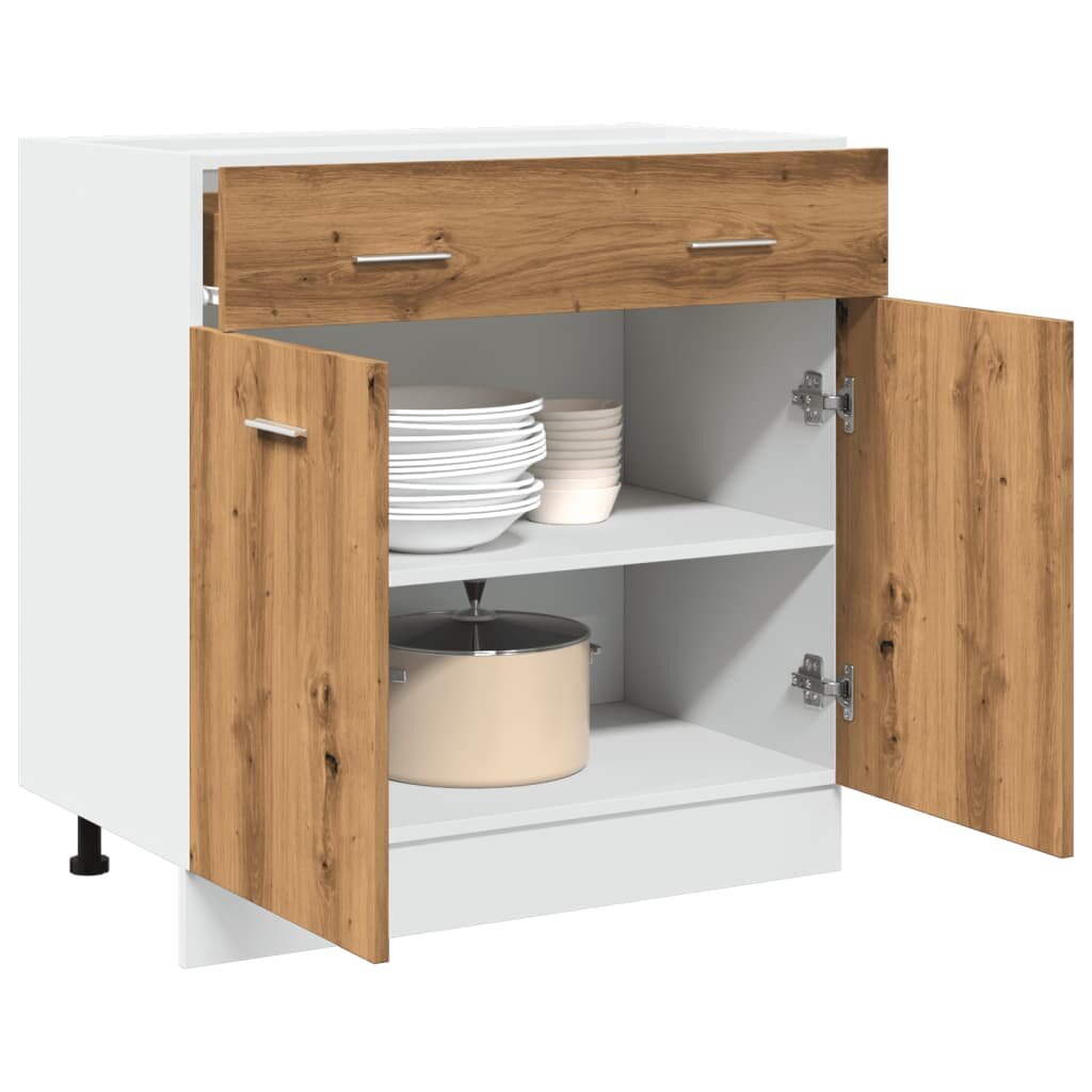 vidaXL Шкаф с чекмеджета "Lyon" дъб Artisan 80x46x815 см инженерно дърво
