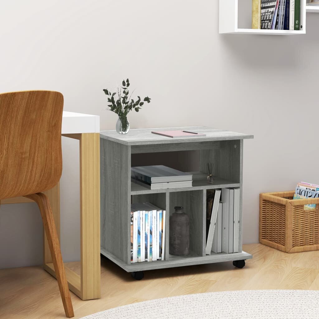 vidaXL Шкаф с колелца сив сонома 60x45x60 см инженерно дърво