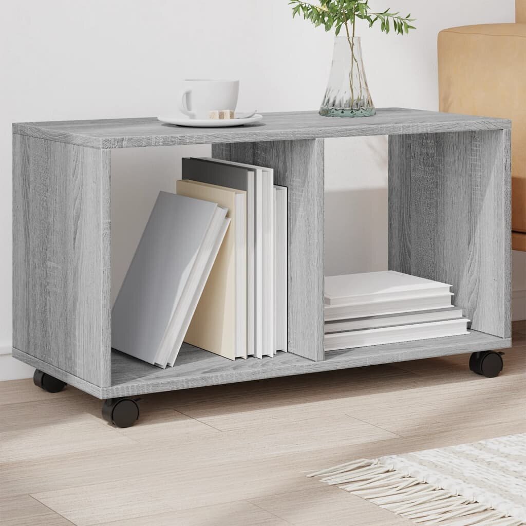 vidaXL Шкаф с колелца сив сонома 72x33x425 см инженерно дърво