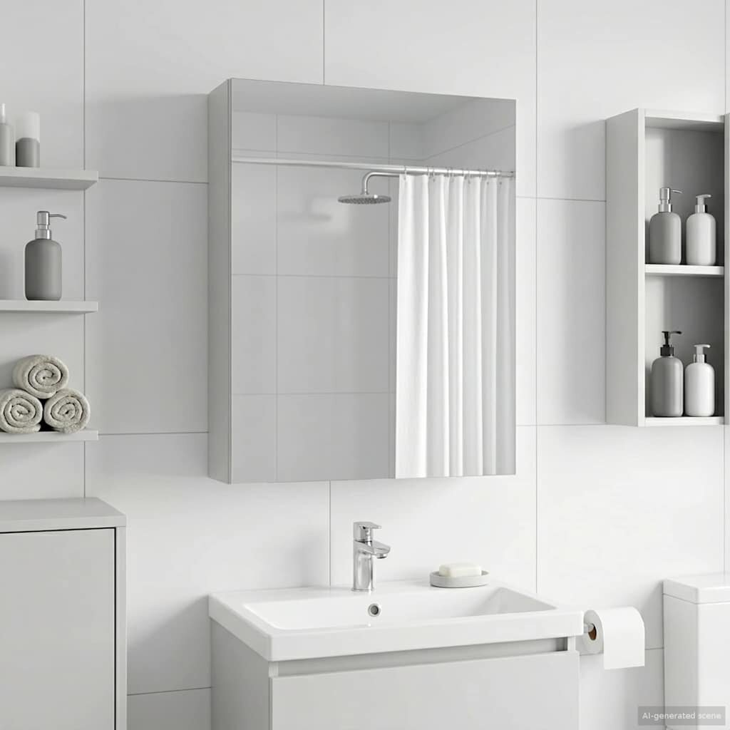 vidaXL Шкаф с огледало за баня Бяло 50 x 145 x 70 см
