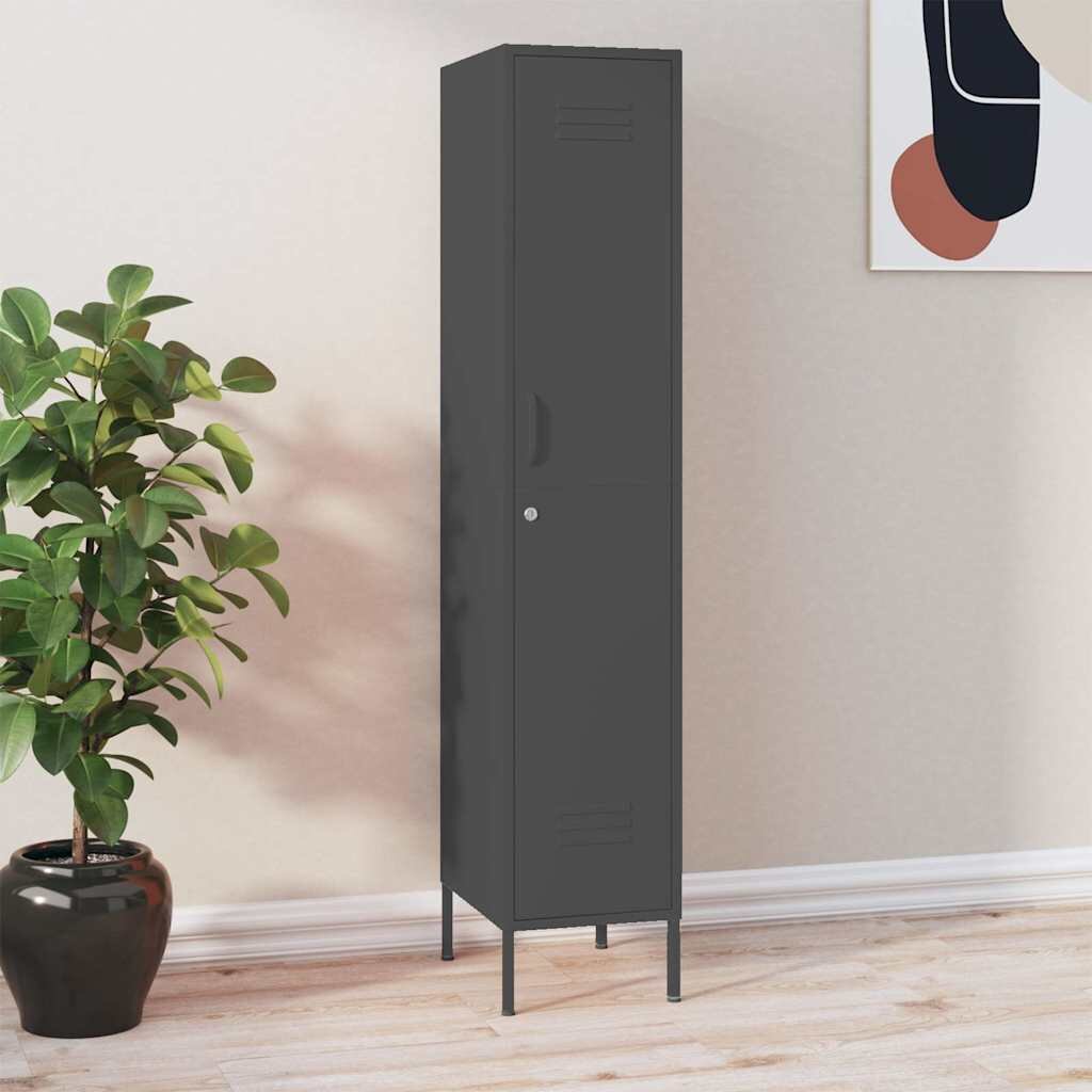 vidaXL Шкаф с отделения антрацит 35x46x180 см стомана