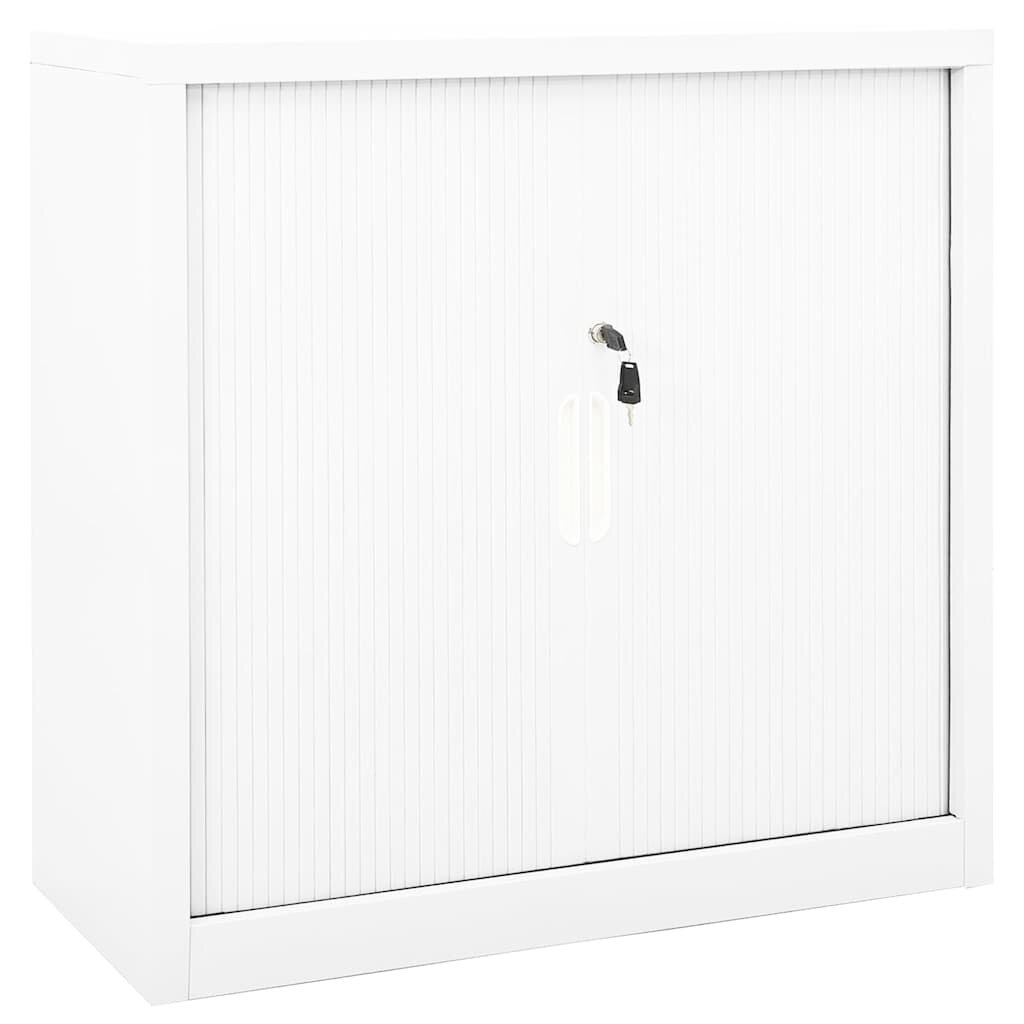 vidaXL Шкаф с плъзгаща врата бял 90x40x90 см стомана