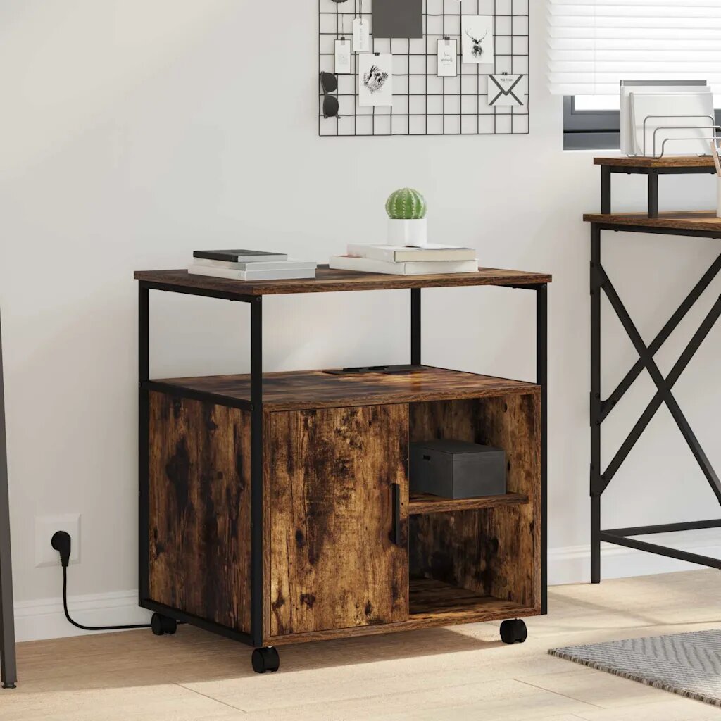 vidaXL Шкаф с зарядна станция 61 x 46 x 67 см Инженерна дървесина