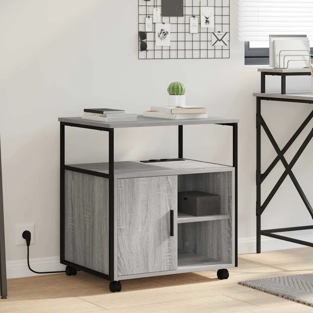 vidaXL Шкаф с зарядна станция 61 x 46 x 67 см Инженерна дървесина