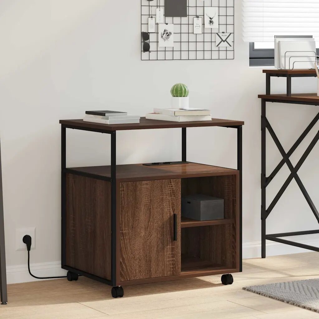 vidaXL Шкаф с зарядна станция 61 x 46 x 67 см Инженерна дървесина