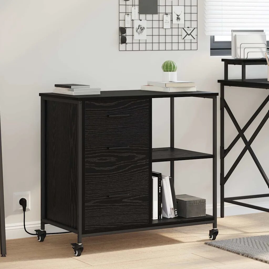 vidaXL Шкаф с зарядна станция 76 x 41 x 72 см Инженерна дървесина