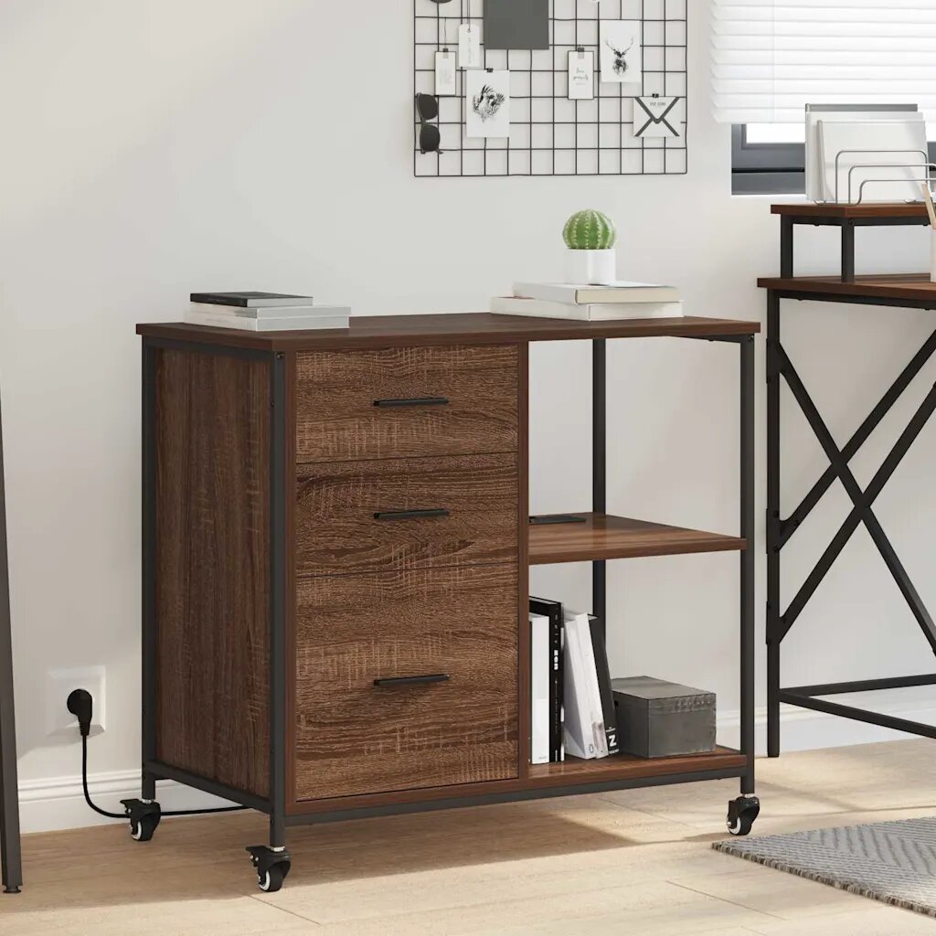 vidaXL Шкаф с зарядна станция 76 x 41 x 72 см Инженерна дървесина