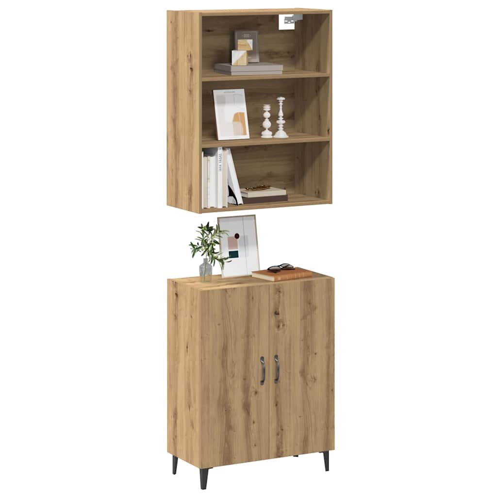 vidaXL Шкаф със стенен шкаф Artisan Oak Engineered Wood