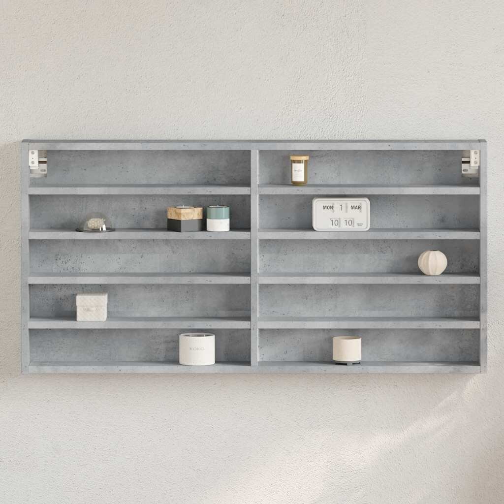 vidaXL Шкаф витрина бетонно сив 100x85x50 см инженерно дърво