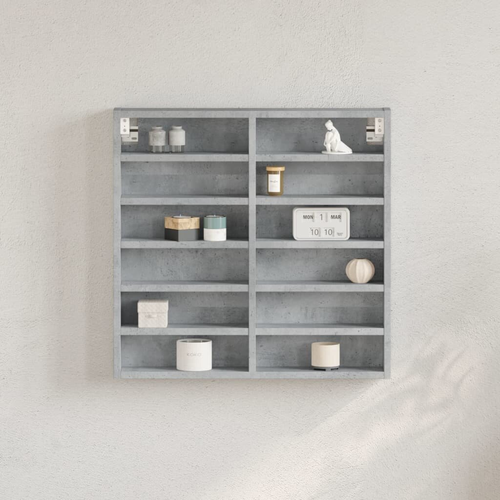 vidaXL Шкаф витрина бетонно сив 60x85x58 см инженерно дърво