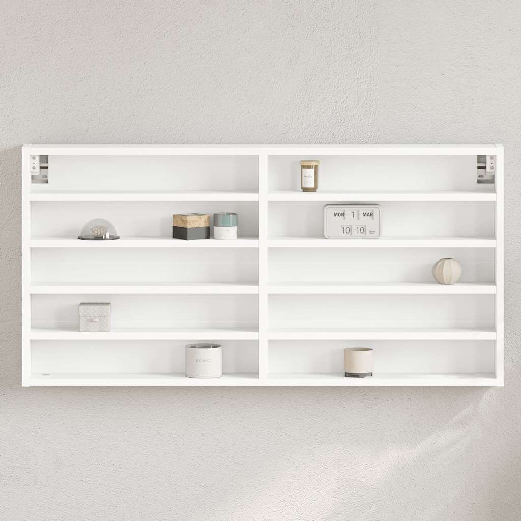 vidaXL Шкаф витрина бял 100x85x50 см инженерно дърво