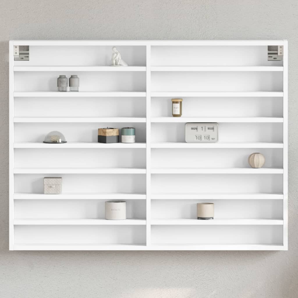 vidaXL Шкаф витрина бял 100x85x75 см инженерно дърво