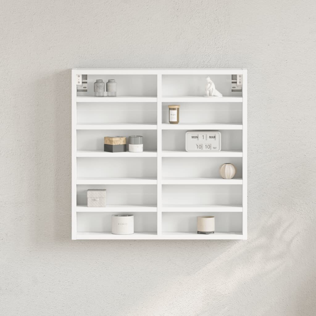 vidaXL Шкаф витрина бял 60x85x58 см инженерно дърво