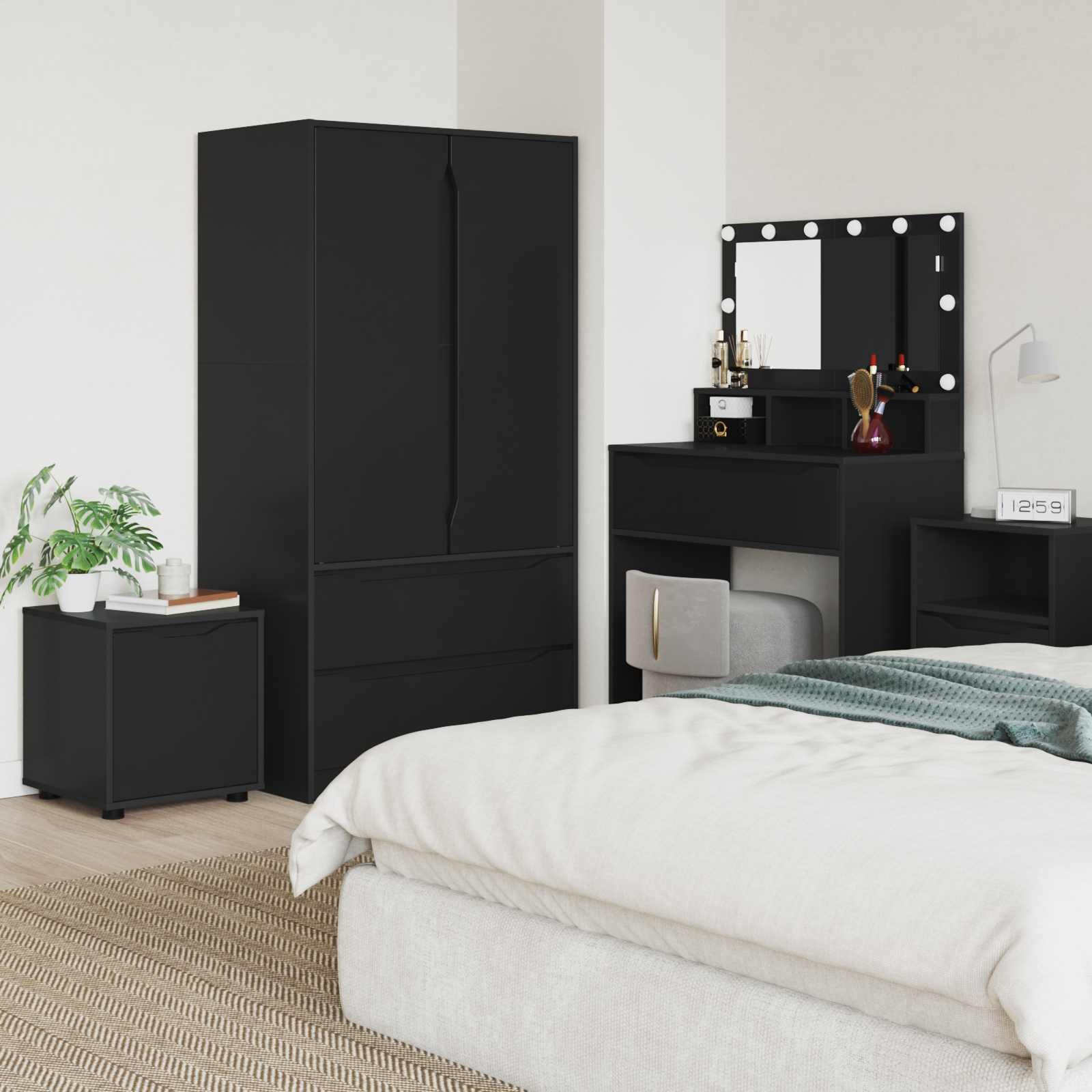 vidaXL Шкаф за баня 405 x 40 x 44 см Инженерна дървесина Черно