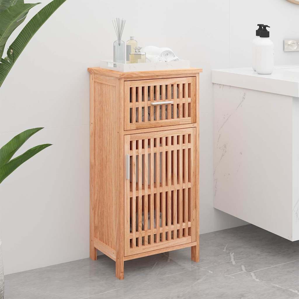 vidaXL Шкаф за баня 42x29x82 см орехово дърво масив