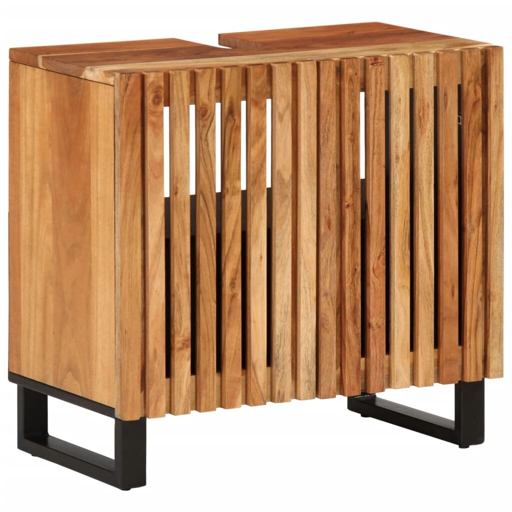 vidaXL Шкаф за баня 62x34x58 см масивно акациево дърво